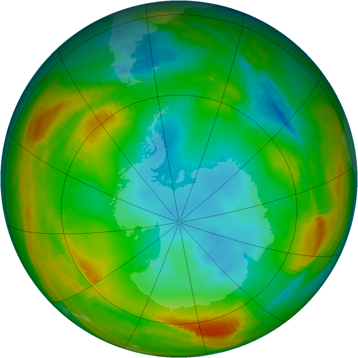 Antarctic ozone map for 19 July 1979